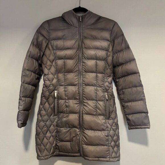 Michael Kors Jackets & Blazers - Micheal Kors Womens Grey Puffer Bomber Jacket Size Small Down Filled